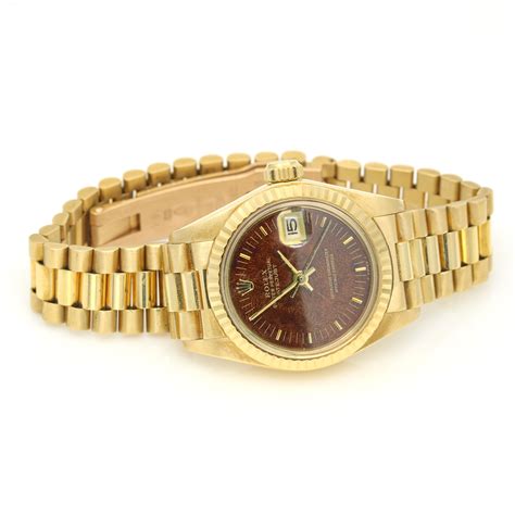 rolex datejust 6917 stainless steel mahogany dial 26mm automatic watch
